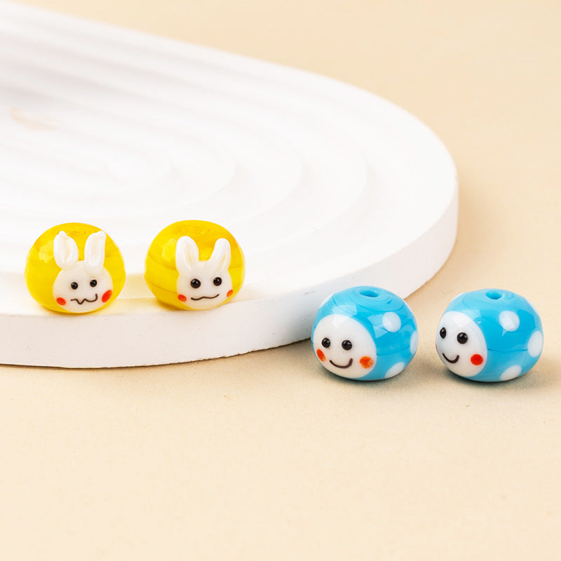 Cute Cartoon Dumpling Character Glass Beads