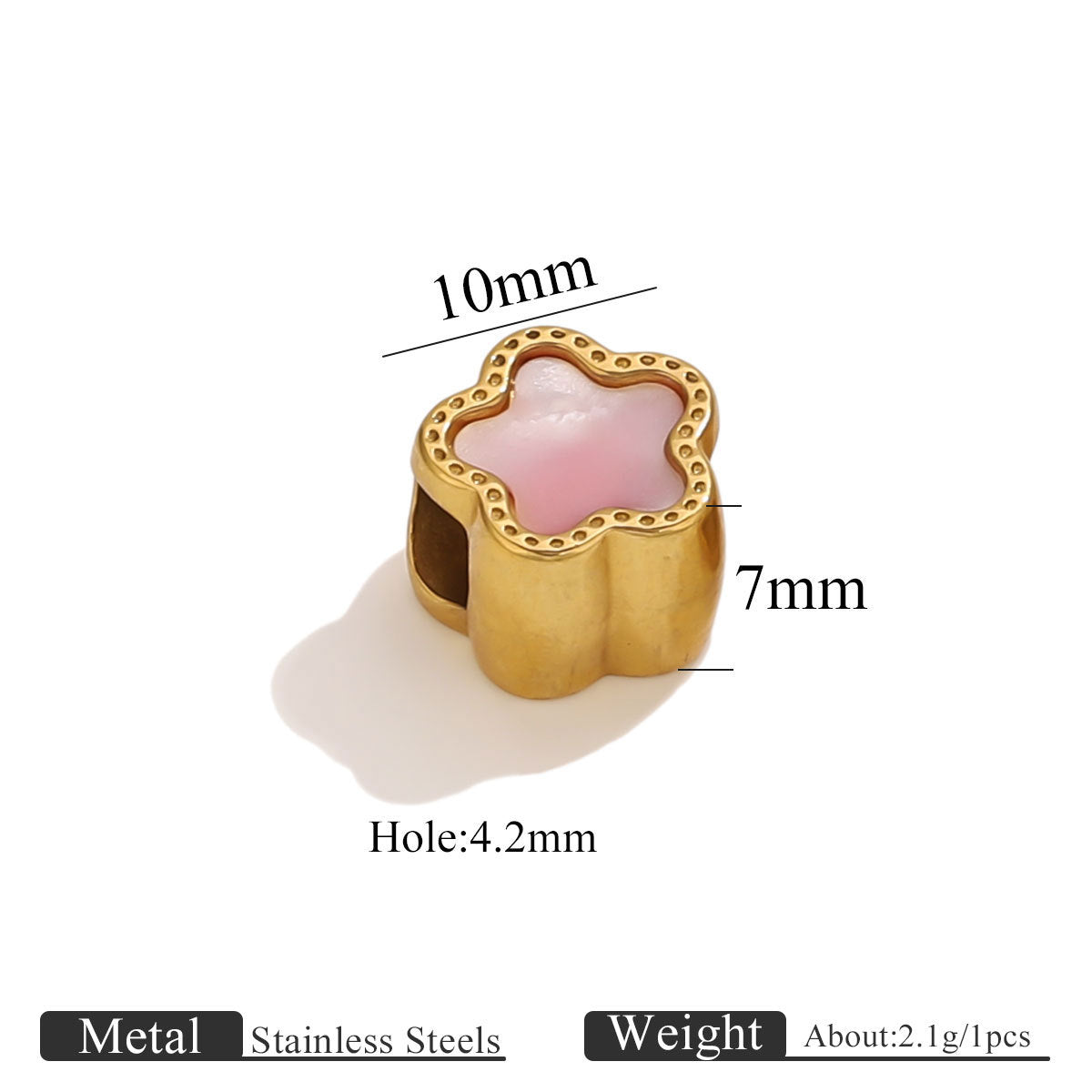 Stainless Steel Colorful Enamel Star Spacer Beads for DIY Jewelry 5pcs
