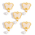 Pearl & Glass Butterfly Alloy Charms – Elegant Butterfly Pendants for DIY Bracelets, Earrings, Necklaces & Jewelry Making
