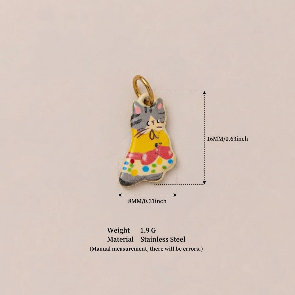 Colorful Stainless Steel Animal Pendant Charms