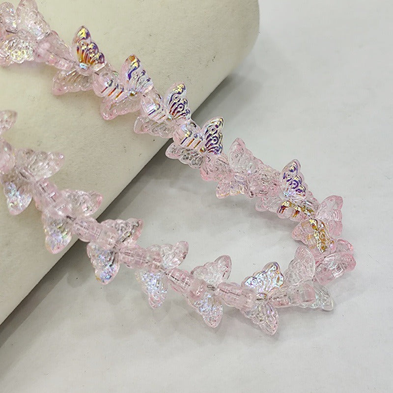 Glossy Butterfly Glass Beads – Glazed Butterfly-Shaped Loose Beads for DIY Bracelets, Phone Charms, Necklaces & Jewelry Making