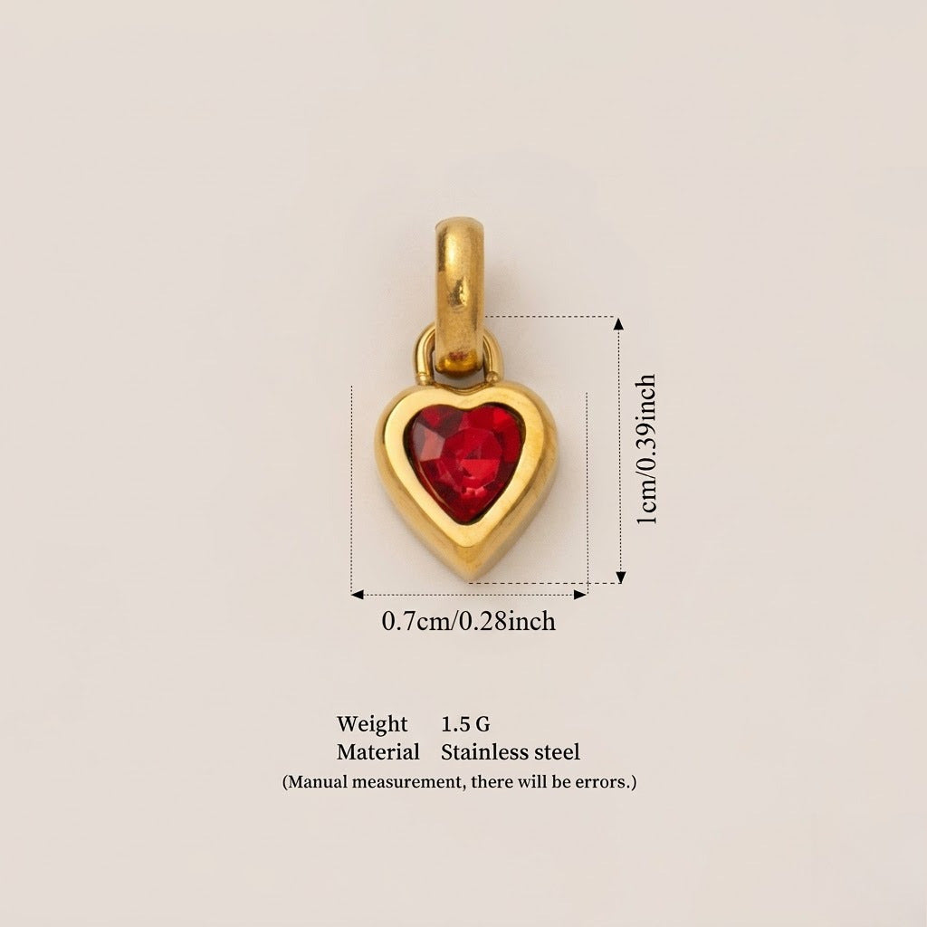 Heart Birthstone Charms