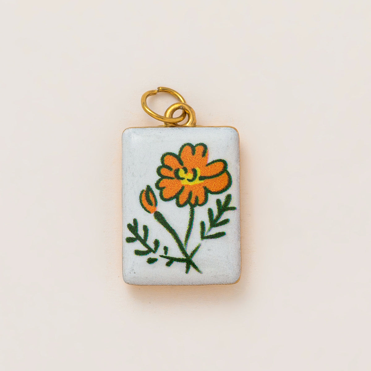 18K Gold-Plated Colorful Heart Pendant Charms