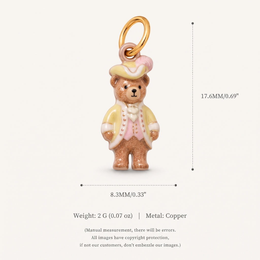 18K Gold-Plated Cute Cartoon Pendant Charms