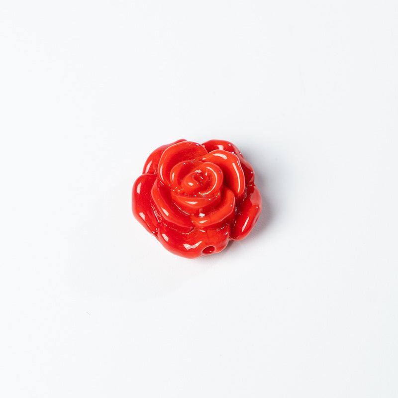 Glazed Rose Flower Beads – Side-Drilled
