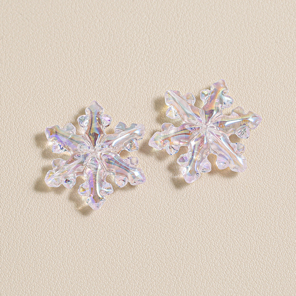 Transparent Christmas Snowflake Beads