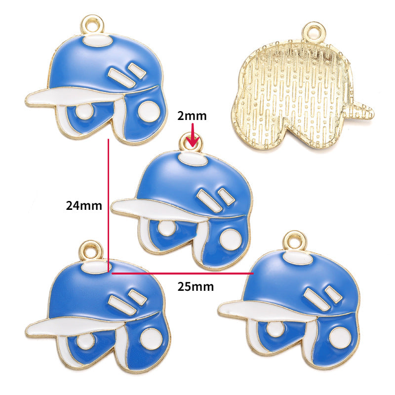 Sports Ball Alloy Charms – Colorful Enamel-Style Football, Basketball & Volleyball Pendants for DIY Bracelets, Keychains & Jewelry Making