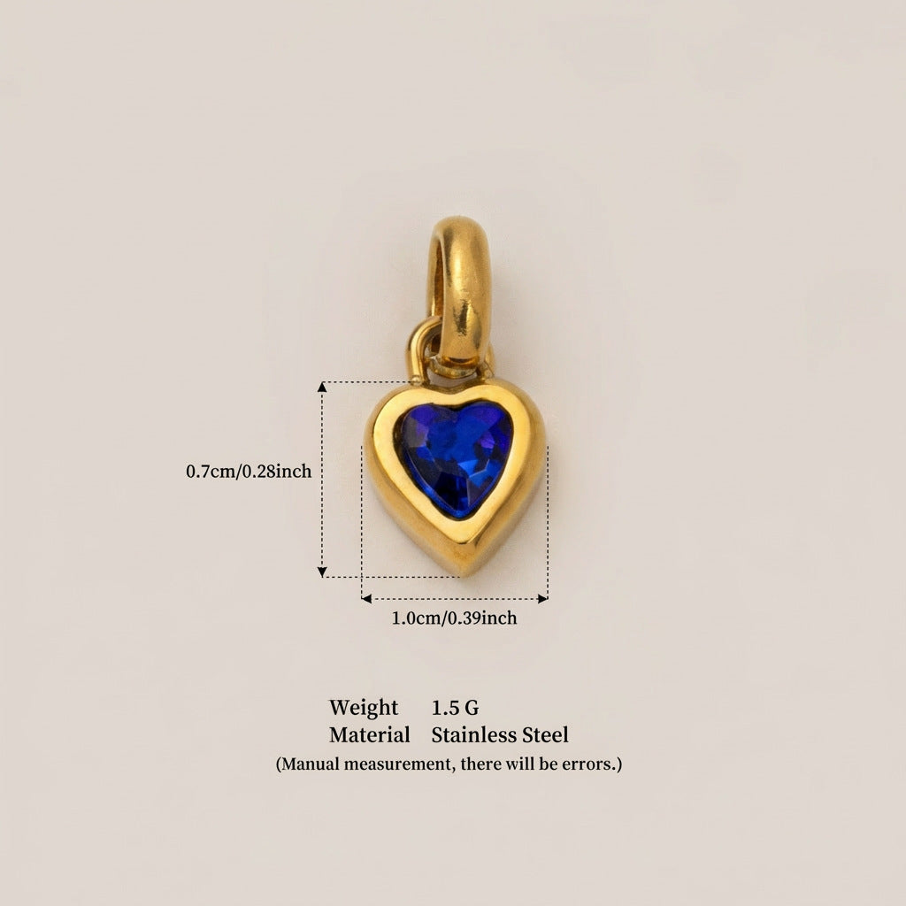 Heart Birthstone Charms