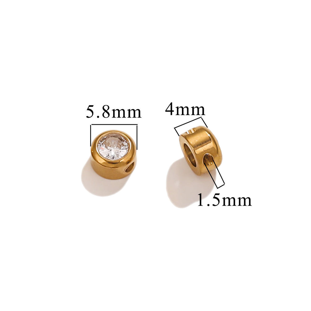 Colorful Rhinestone Stainless Steel Spacer Beads