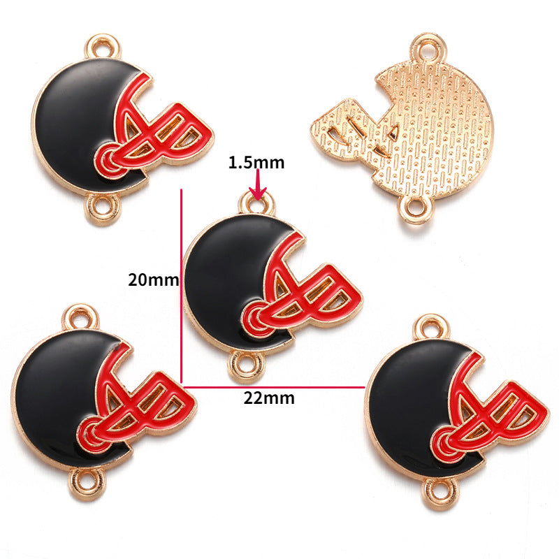Sports Ball Alloy Charms – Colorful Enamel-Style Football, Basketball & Volleyball Pendants for DIY Bracelets, Keychains & Jewelry Making