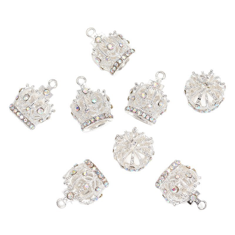 Zirconia-Inlaid Crown Charms – Sparkling Mini Crown Pendants for DIY Bracelets, Keychains, Bag Charms & Jewelry Making