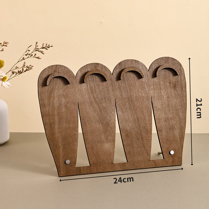Vintage Walnut-Color Bracelet Display Stand – Wooden-Style Multi-Bracelet Jewelry Organizer for Craft Fairs, Market Stalls & Retail Displays