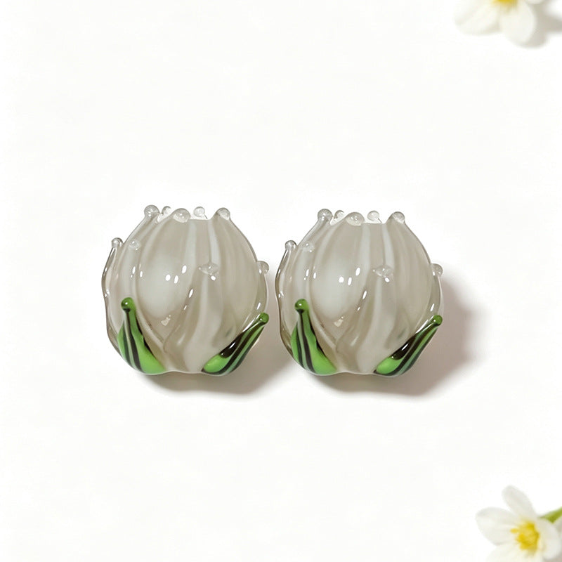 Tulip Flower Lampwork Beads