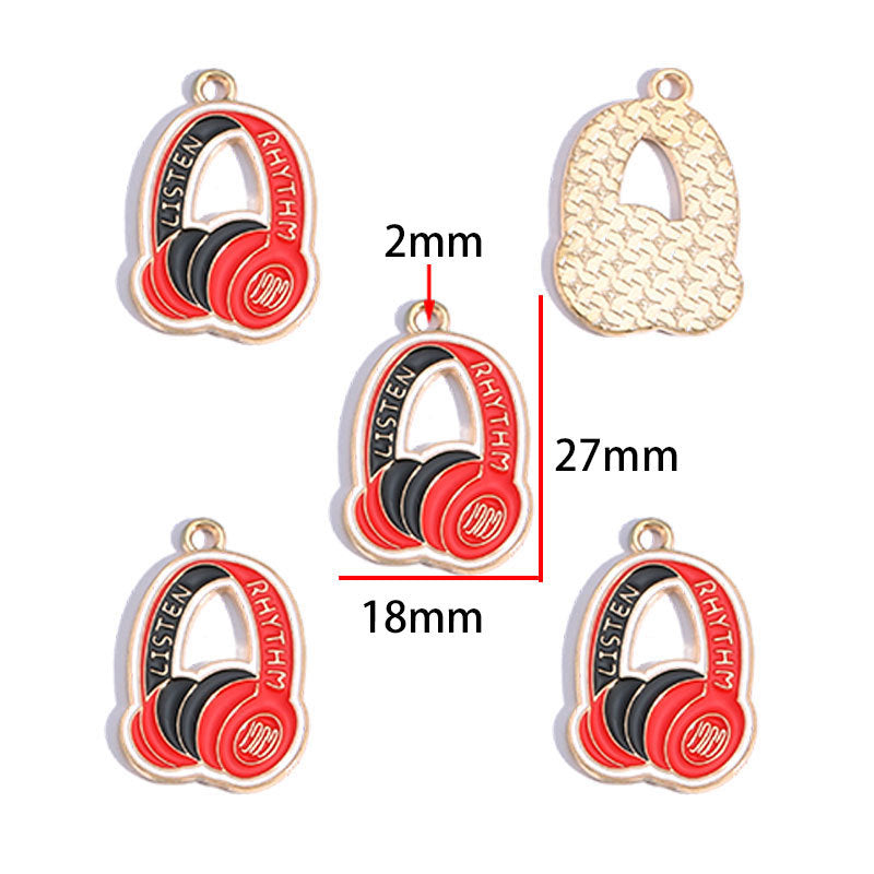 Hip-Hop Style Alloy Charms – Colorful Headphone & Sneaker Pendants for DIY Keychains, Bag Charms, Bracelets & Jewelry Making