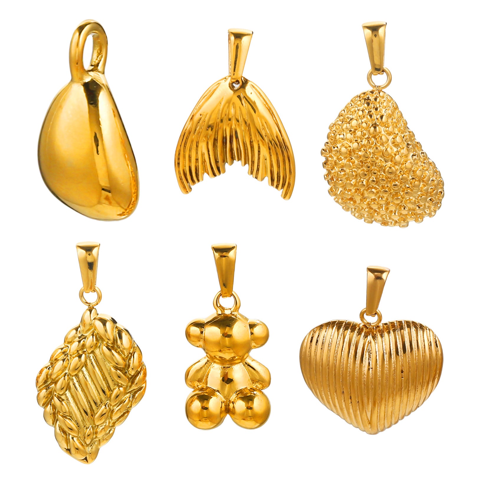 Assorted Stainless Steel Statement Pendant Charms