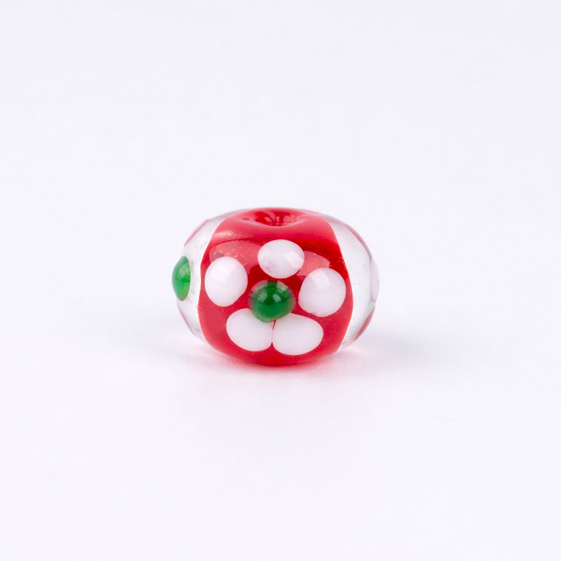 Daisy Flower Wheel Lampwork Glass Beads
