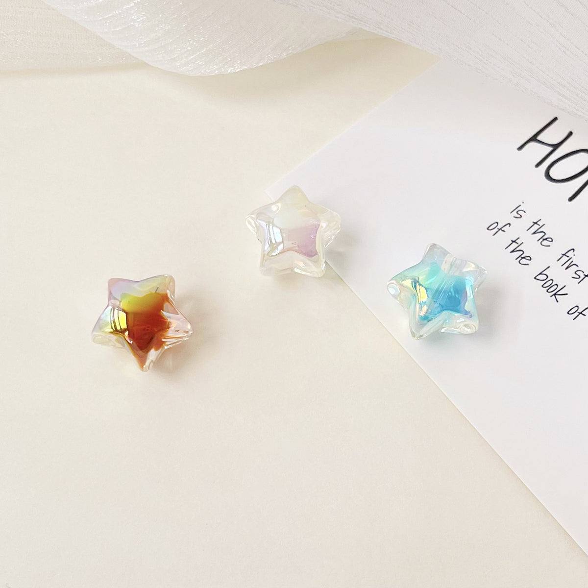 Transparent Two-Tone Acrylic Star Beads