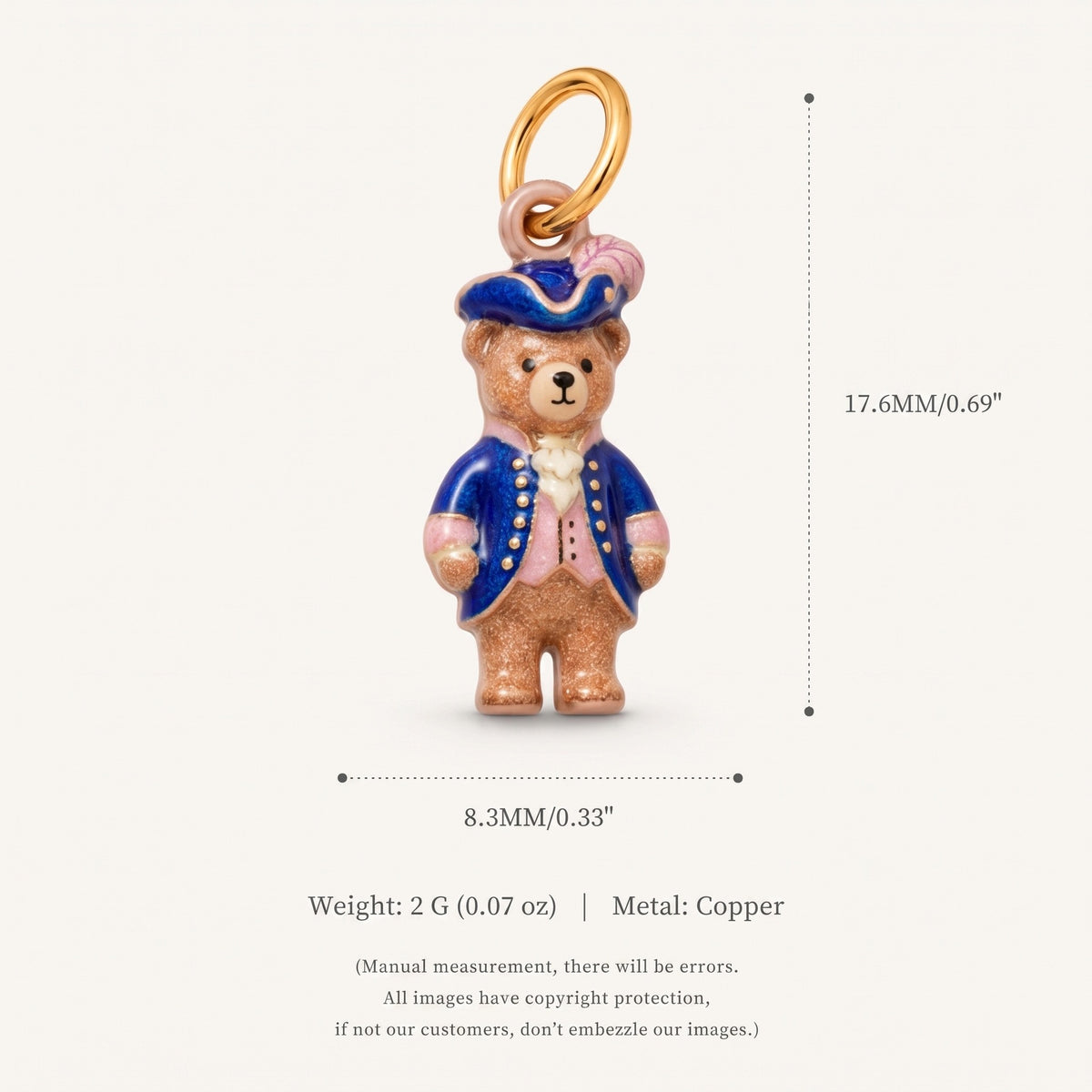 18K Gold-Plated Cute Cartoon Pendant Charms