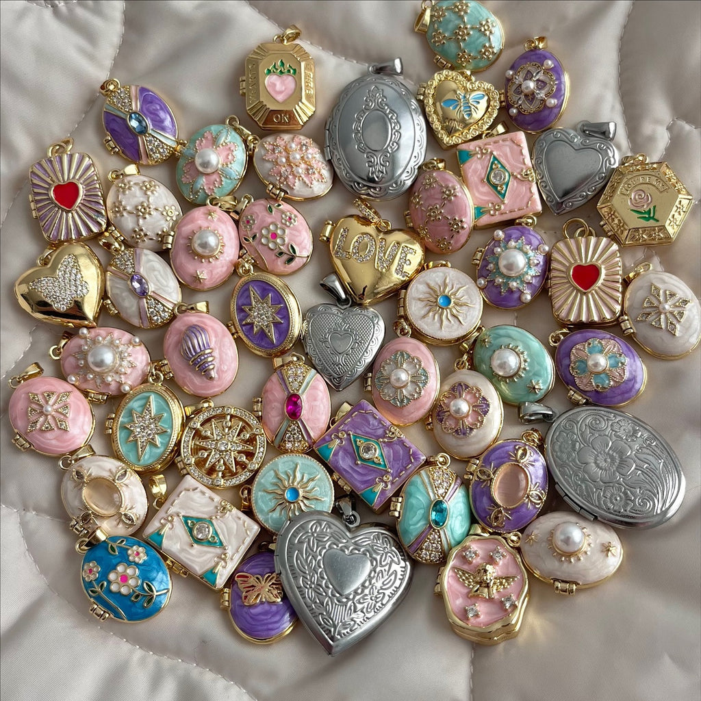 Pocket Watch & Heart Charms