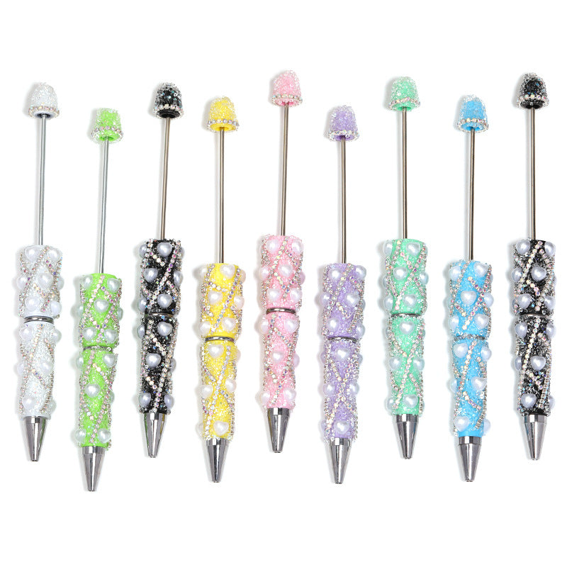Pearl Rhinestone Ballpoint Pens – Sparkling Diamond-Style Decorative Pens with Pearl Accents for DIY Gifts & Cute Stationery