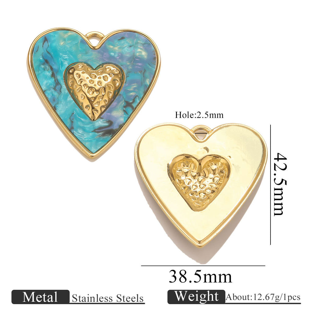 Large Enamel Heart Charm