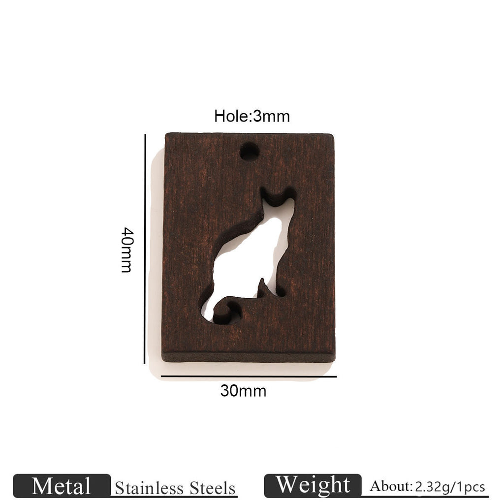 Engraved Wood Pendant Charms