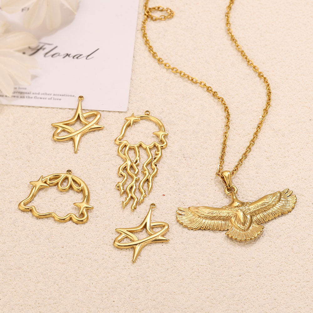 Stainless Steel Star & Jellyfish Pendant Charms