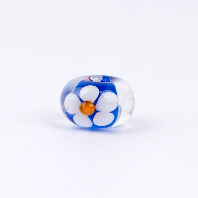 Daisy Flower Wheel Lampwork Glass Beads