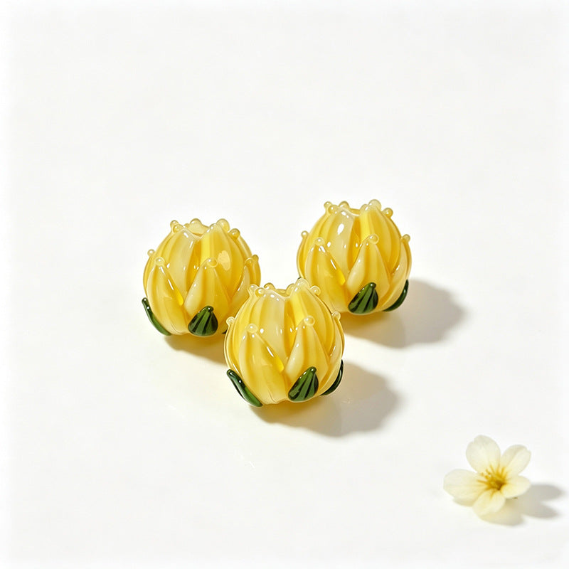 Tulip Flower Lampwork Beads