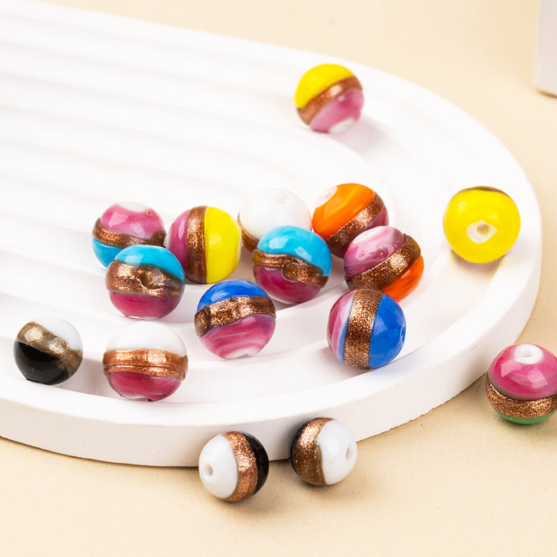 Gold Wire Lampwork Beads