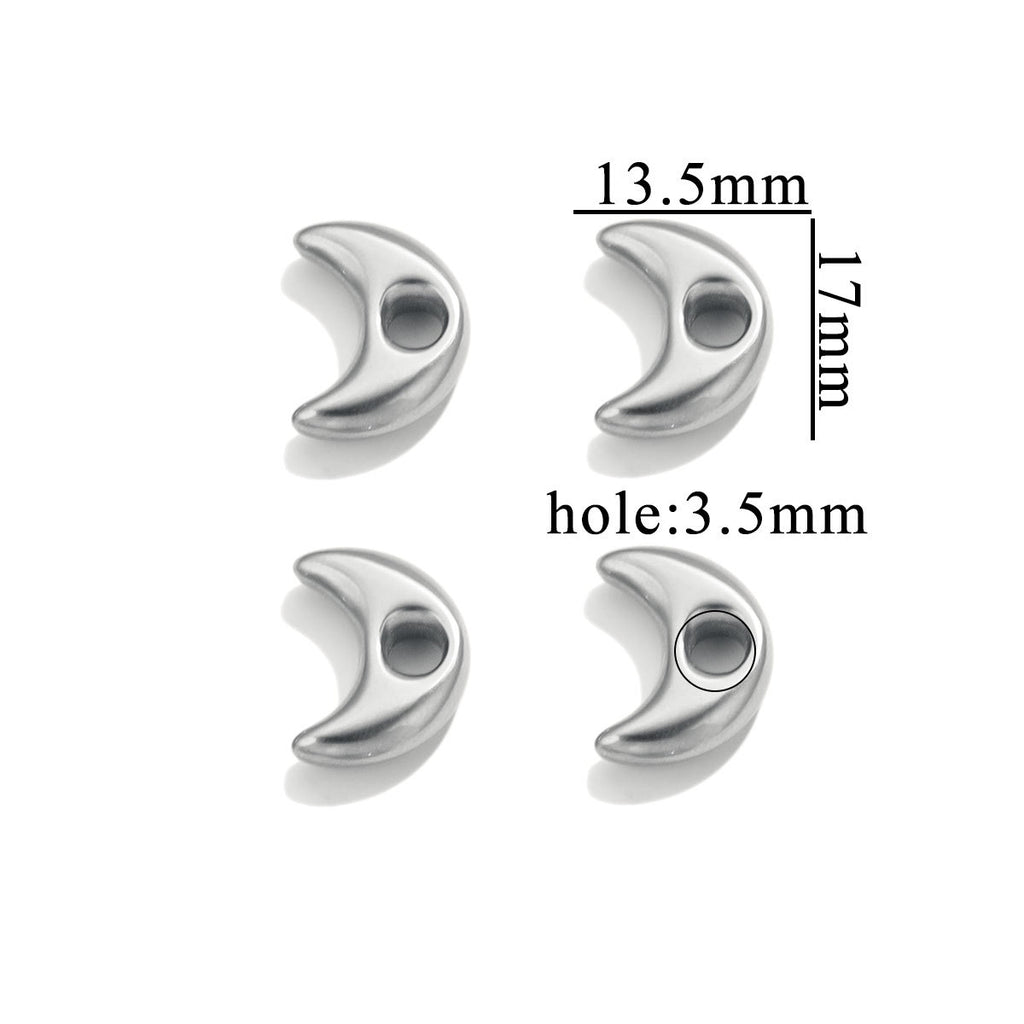 Stainless Steel Large-Hole Geometric Spacer Beads 5pcs