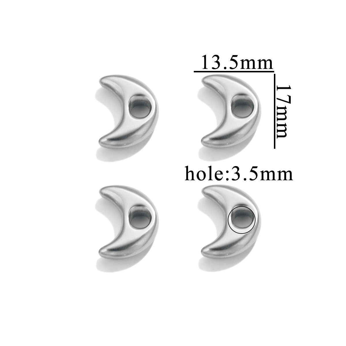 Stainless Steel Large-Hole Geometric Spacer Beads 5pcs