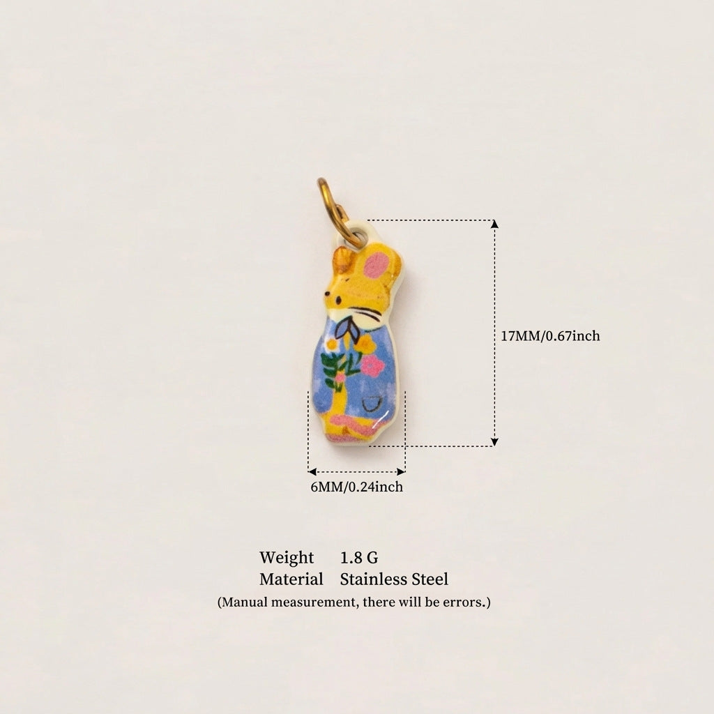 Colorful Stainless Steel Animal Pendant Charms
