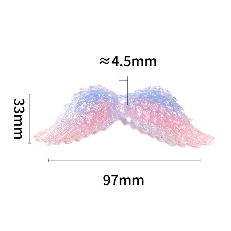 Sparkling Glitter Wing Resin Beads