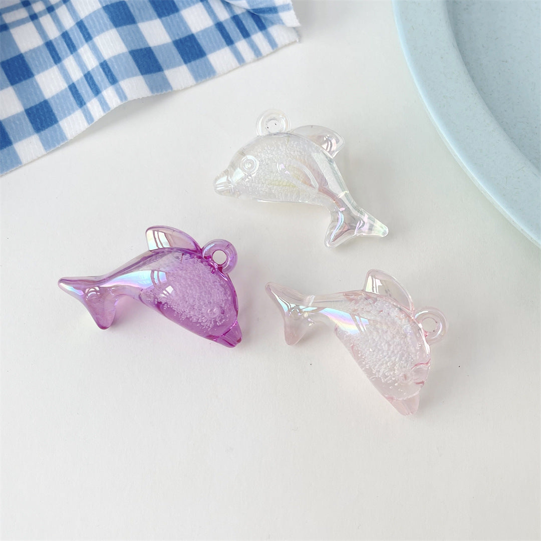 Transparent Bubble Acrylic Dolphin Charms