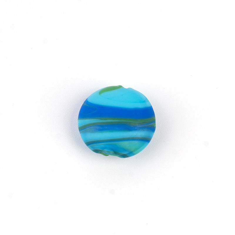 Frosted Tropical Flat Glazed Beads