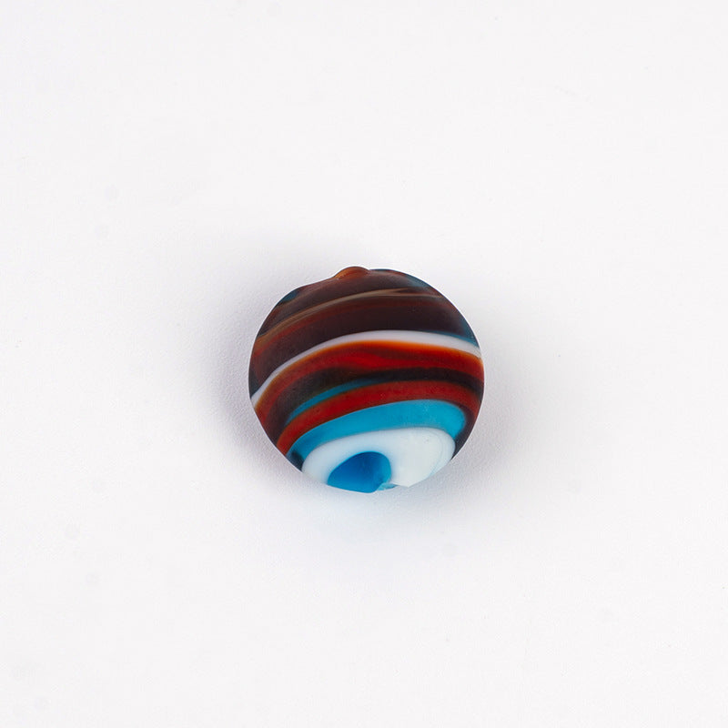 Frosted Tropical Flat Glazed Beads