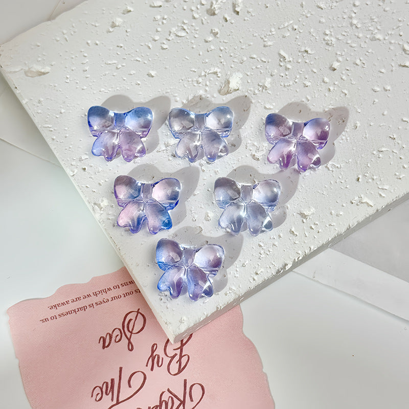 Glazed Crystal-Style Bow Beads (Horizontal Hole)