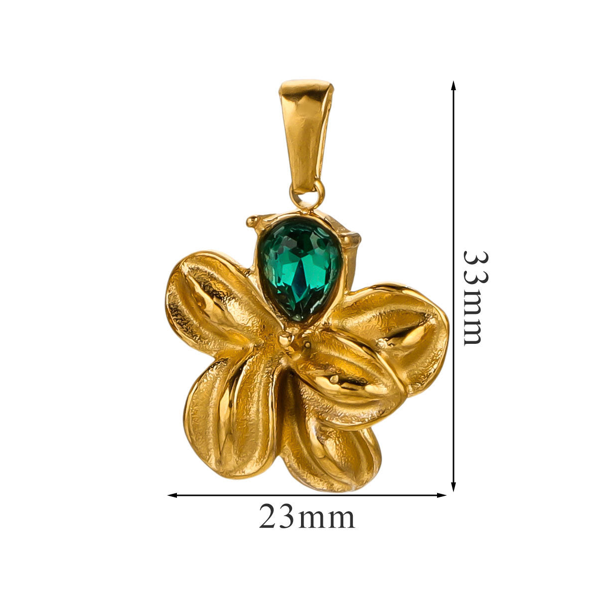 Vintage Stainless Steel Crystal Flower Pendant 2pcs