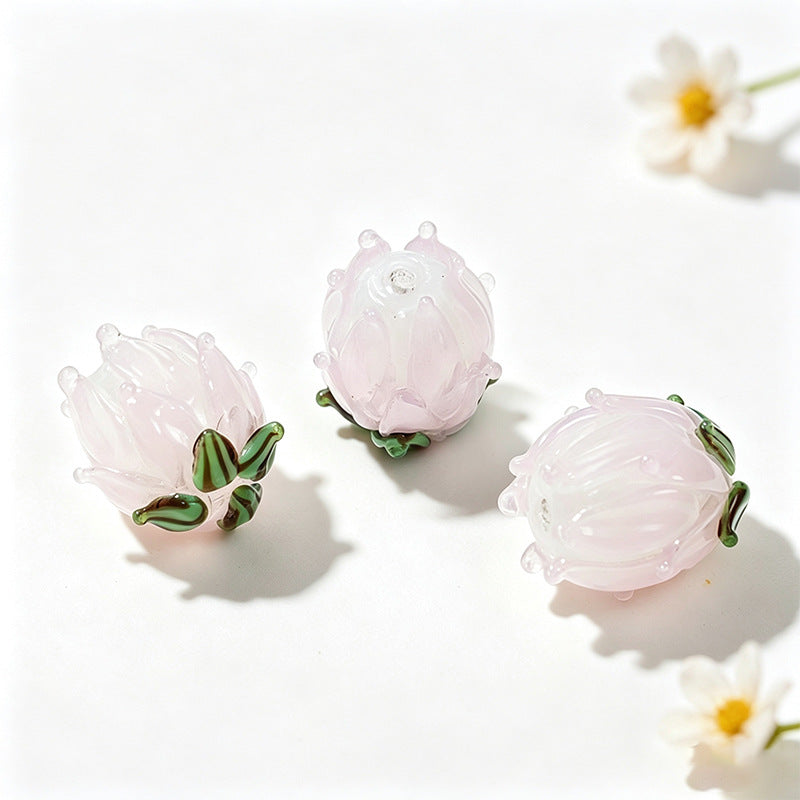 Tulip Flower Lampwork Beads