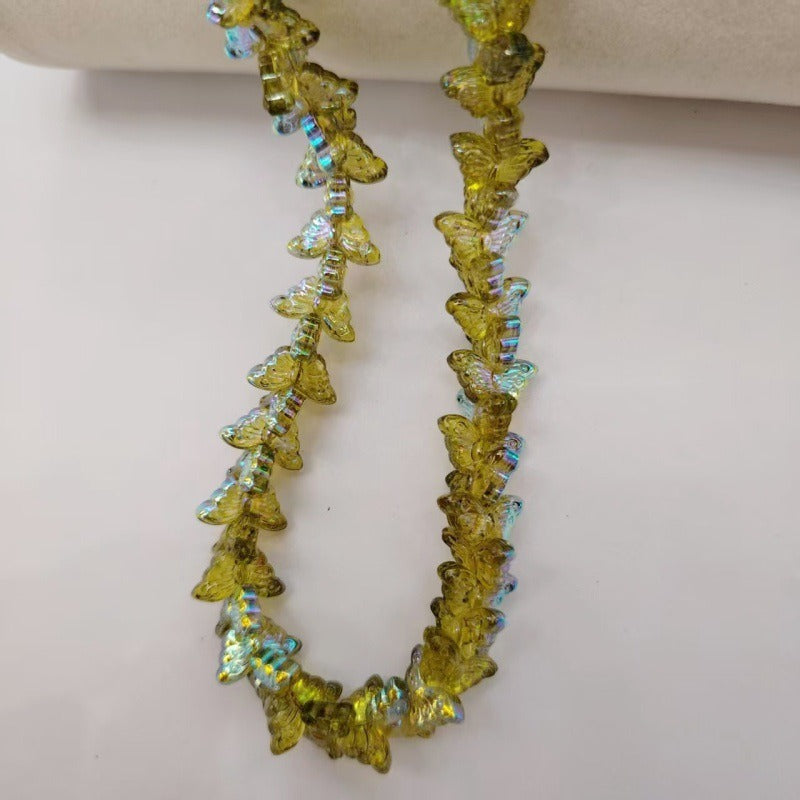 Glossy Butterfly Glass Beads – Glazed Butterfly-Shaped Loose Beads for DIY Bracelets, Phone Charms, Necklaces & Jewelry Making