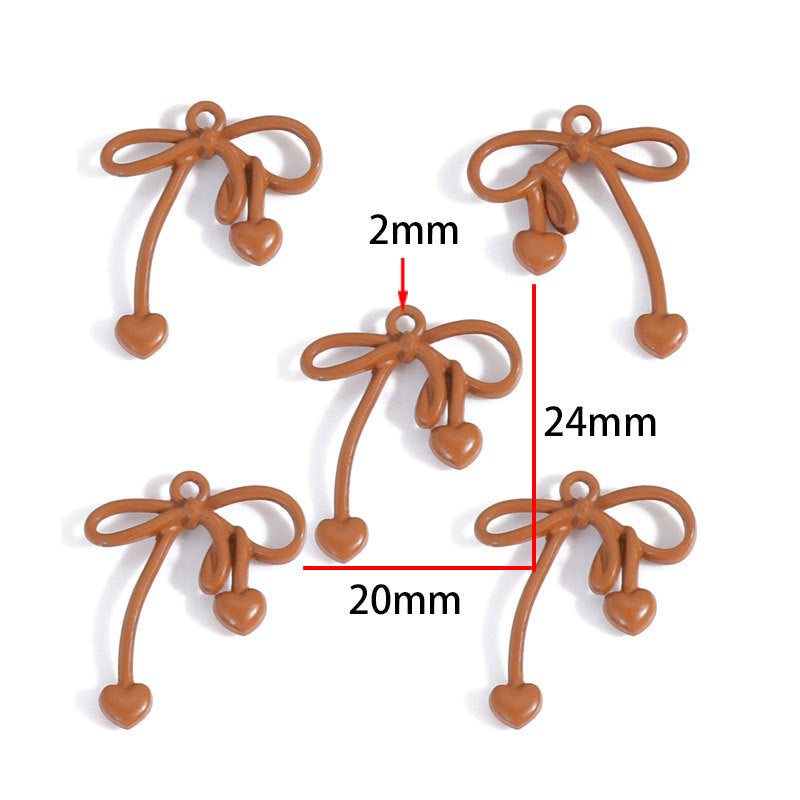 Colorful Painted Alloy Bow Charms – Fashion Ribbon Pendants for DIY Earrings, Necklaces, Hair Accessories & Jewelry Making