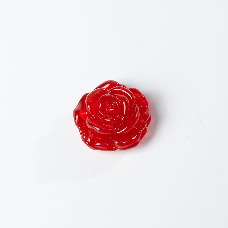 Glazed Rose Flower Beads – Side-Drilled