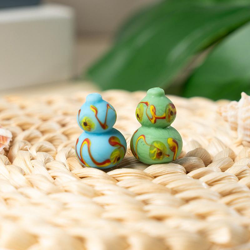 Hand-Painted Phoenix Eye Gourd Glass Beads