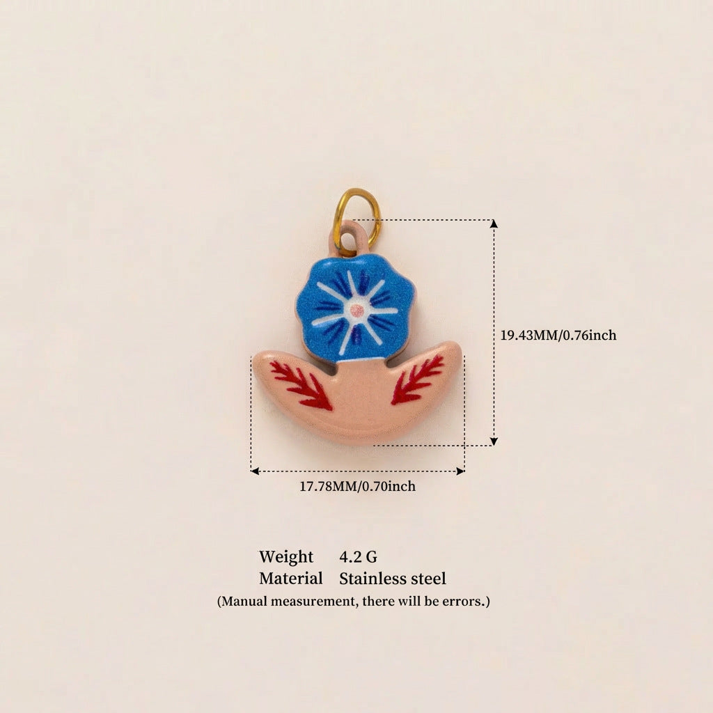 Bird & Flower Pendant Charms