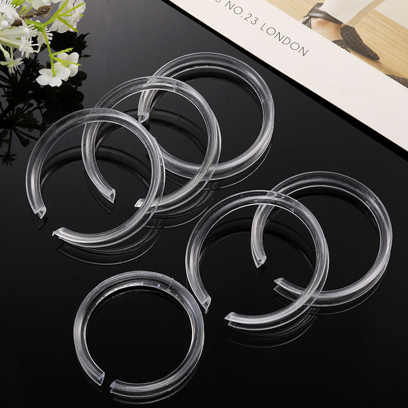 Clear Acrylic-Style C-Ring Bracelet Display Holder – Transparent Plastic Bracelet Stand for Jewelry Photography, Retail Displays & Craft Fairs – Small & Large