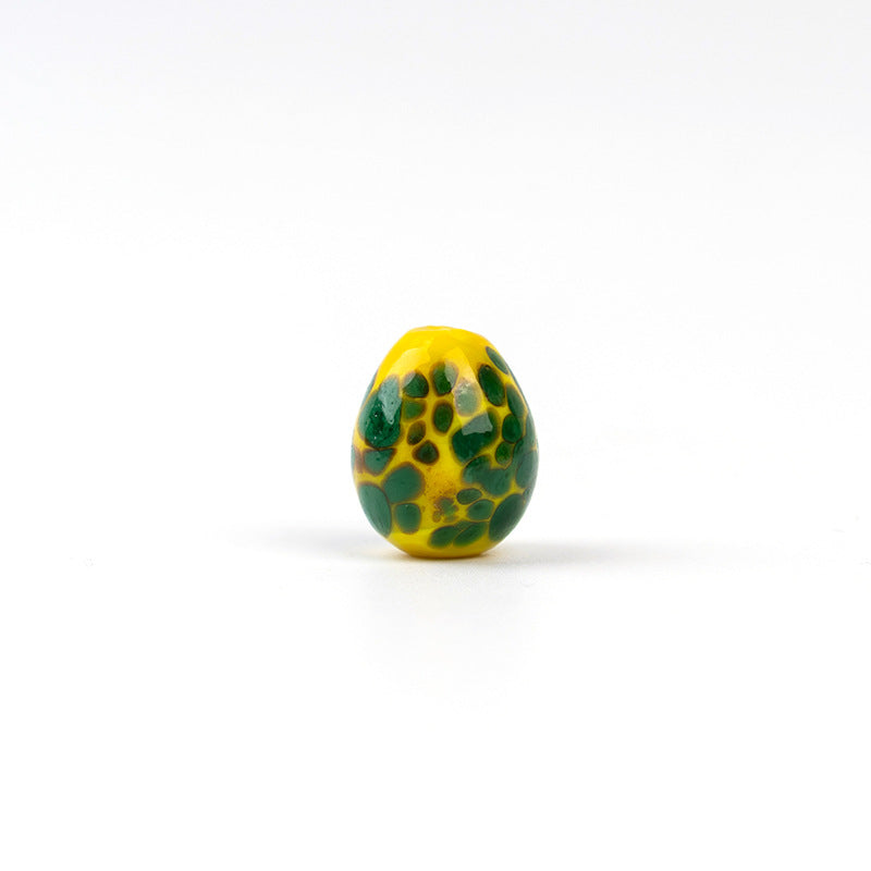 Colorful Dinosaur Egg Oval Glazed Beads