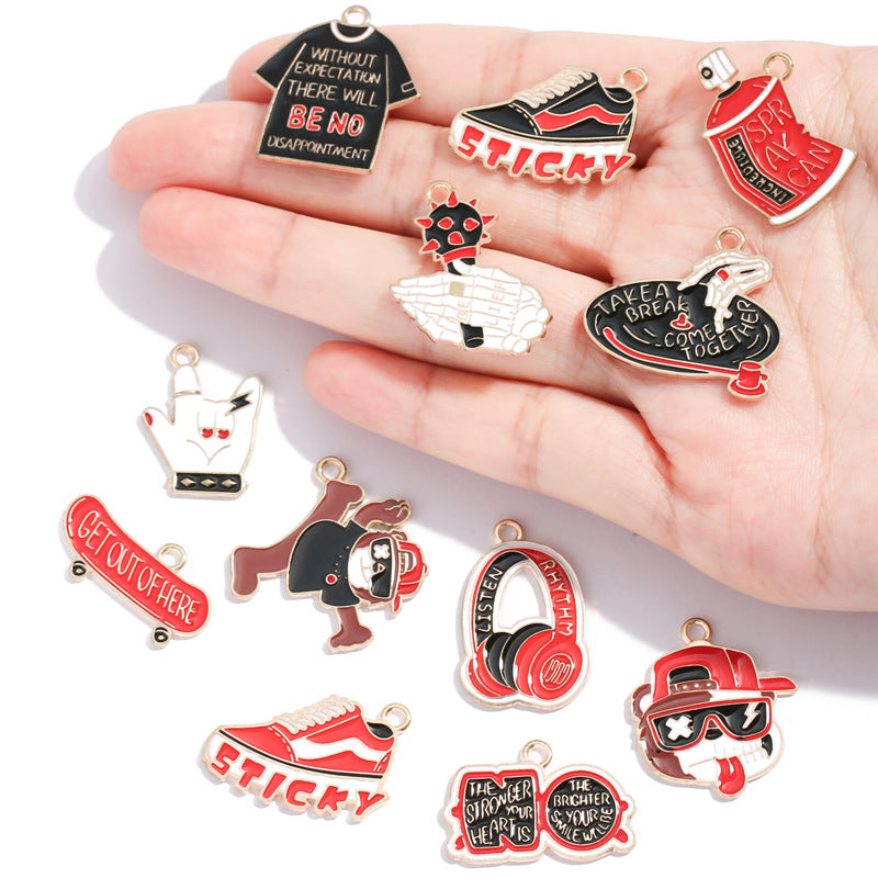 Hip-Hop Style Alloy Charms – Colorful Headphone & Sneaker Pendants for DIY Keychains, Bag Charms, Bracelets & Jewelry Making