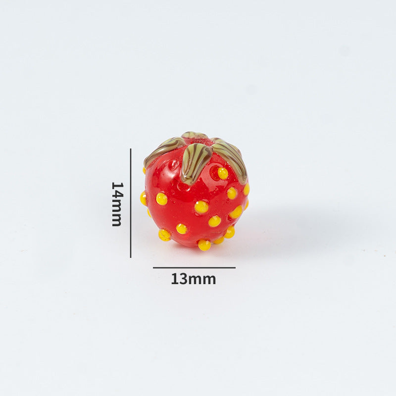 Cute Strawberry Lampwork Glass Beads