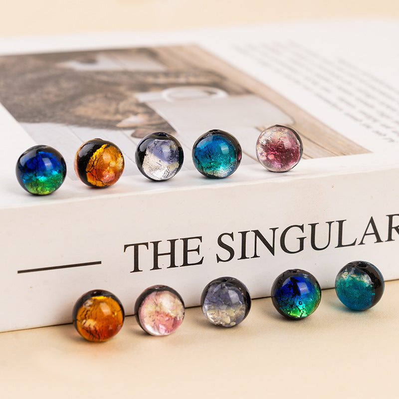 Japanese-Style Silver Foil Gradient Glazed Beads